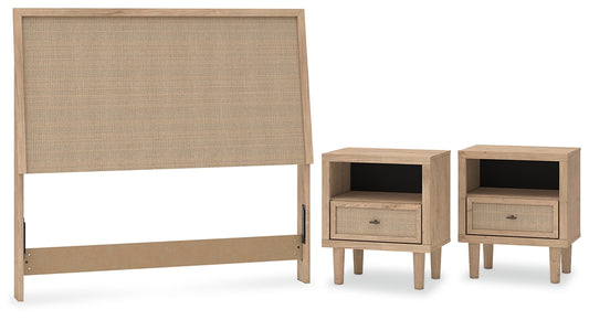 Cielden Full Upholstered Panel Bed with 2 Nightstands Signature Design by Ashley®