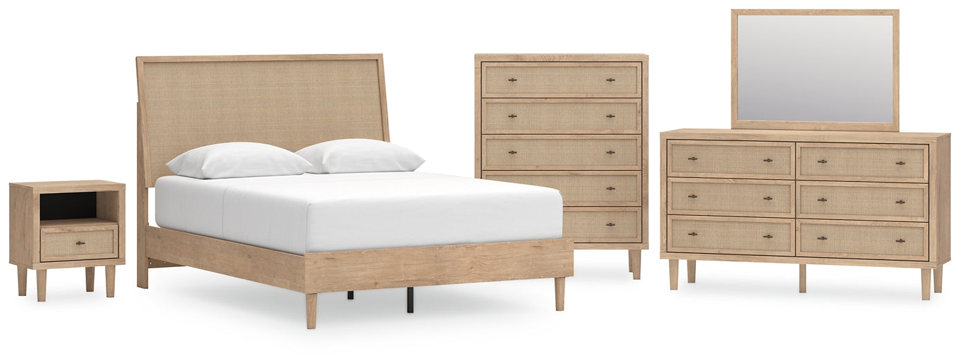 Cielden Queen Panel Bed with Mirrored Dresser, Chest and Nightstand Signature Design by Ashley®