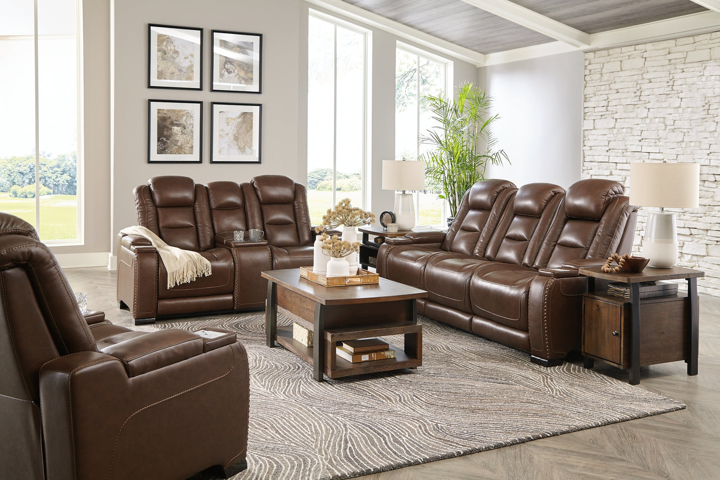 The Man-Den Sofa, Loveseat and Recliner Signature Design by Ashley®