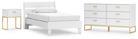 Socalle Twin Panel Platform Bed with Dresser and Nightstand Signature Design by Ashley®