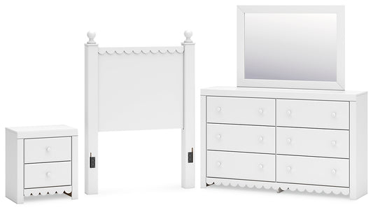 Mollviney Twin Panel Headboard with Mirrored Dresser and Nightstand Signature Design by Ashley®