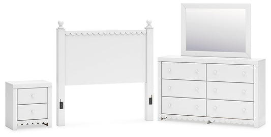 Mollviney Full Panel Headboard with Mirrored Dresser and Nightstand Signature Design by Ashley®