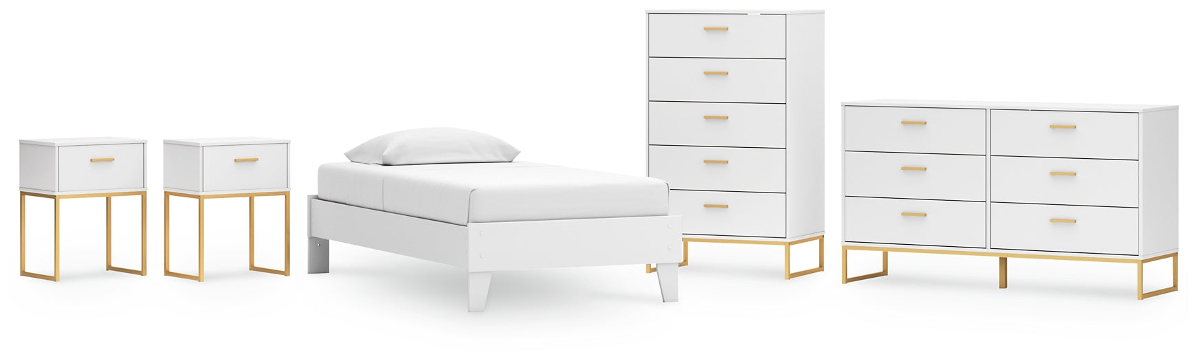 Socalle Twin Platform Bed with Dresser, Chest and 2 Nightstands Signature Design by Ashley®