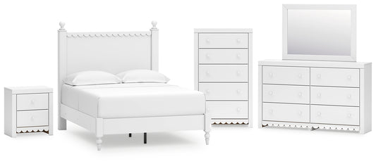 Mollviney Full Panel Bed with Mirrored Dresser, Chest and Nightstand Signature Design by Ashley®