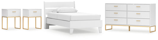 Socalle Twin Panel Platform Bed with Dresser and 2 Nightstands Signature Design by Ashley®