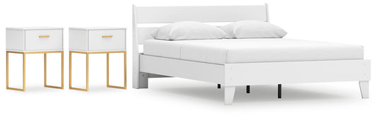 Socalle Queen Panel Platform Bed with 2 Nightstands Signature Design by Ashley®