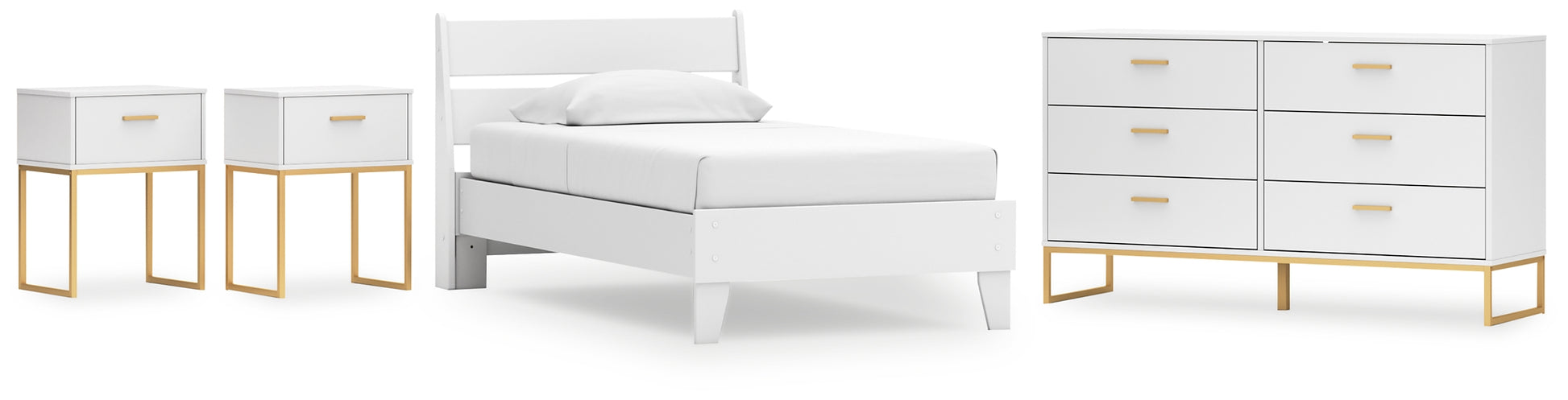 Socalle Twin Panel Platform Bed with Dresser and 2 Nightstands Signature Design by Ashley®