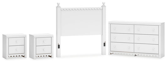 Mollviney Full Panel Headboard with Dresser and 2 Nightstands Signature Design by Ashley®