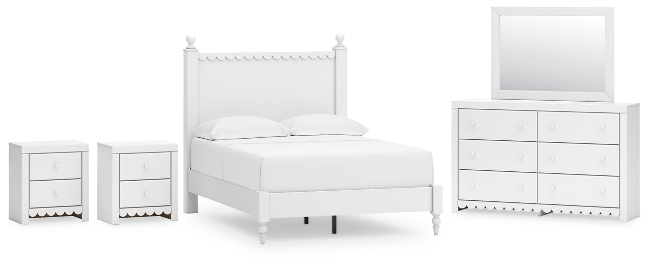 Mollviney Full Panel Bed with Mirrored Dresser and 2 Nightstands Signature Design by Ashley®