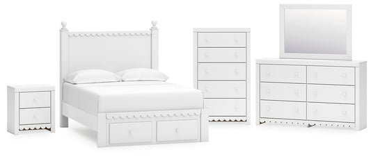 Mollviney Full Panel Storage Bed with Mirrored Dresser, Chest and Nightstand Signature Design by Ashley®