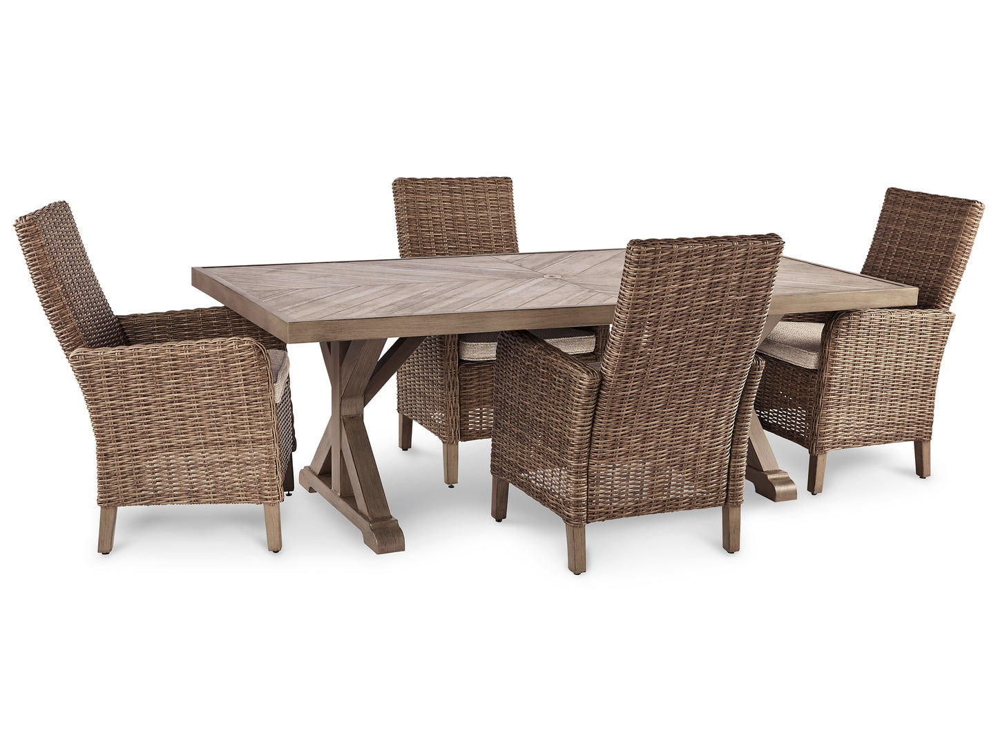 Beachcroft Outdoor Dining Table and 4 Chairs Signature Design by Ashley®