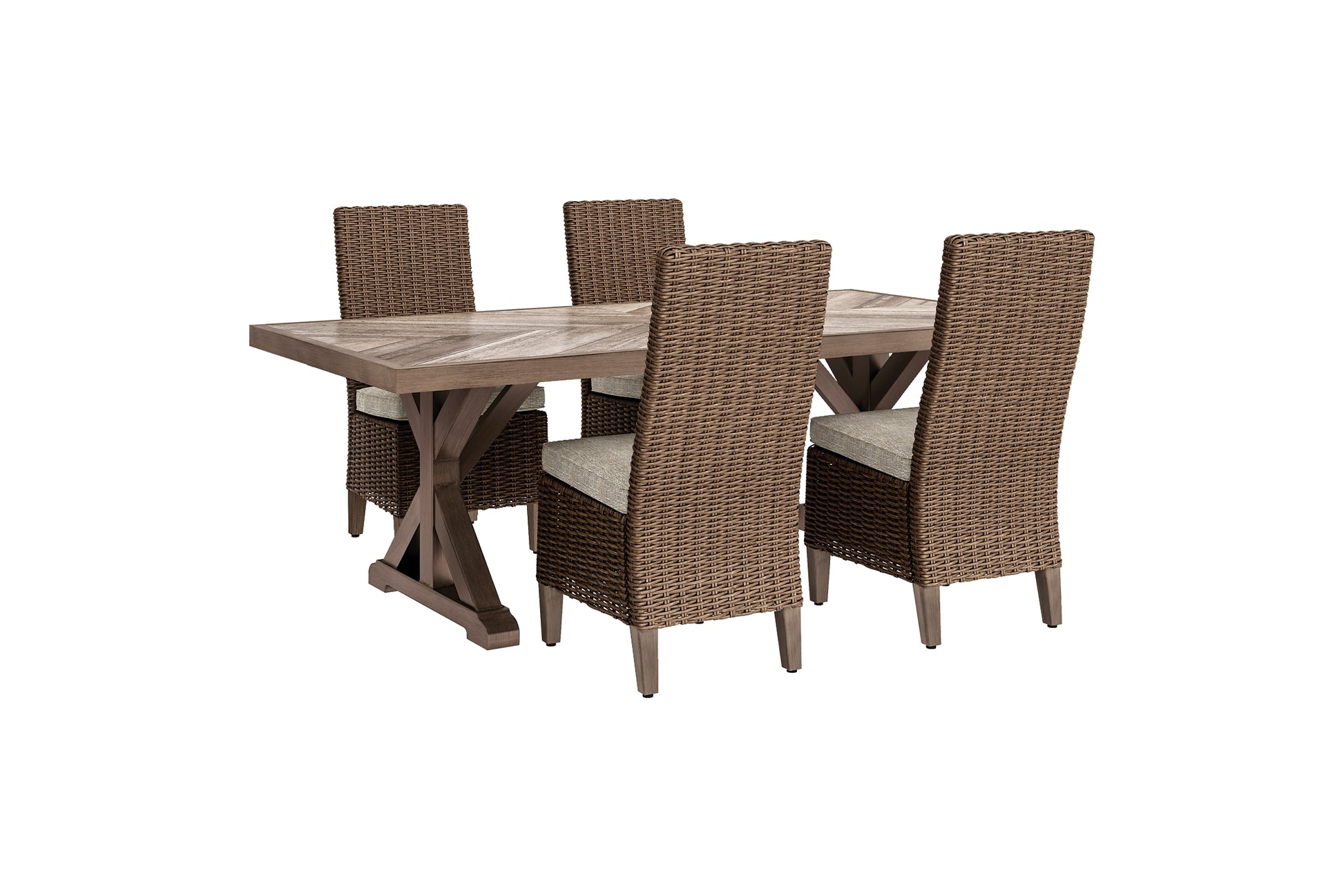 Beachcroft Outdoor Dining Table and 4 Chairs Signature Design by Ashley®