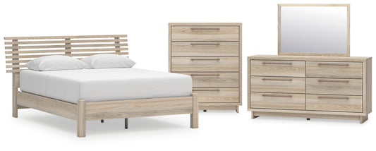 Hasbrick Queen Panel Bed with Mirrored Dresser and Chest Signature Design by Ashley®