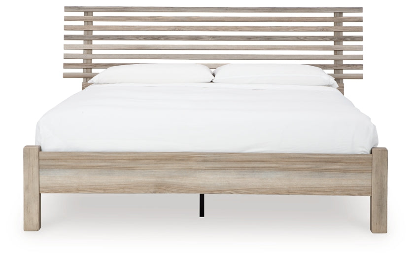 Hasbrick Queen Panel Bed with Mirrored Dresser and 2 Nightstands Signature Design by Ashley®