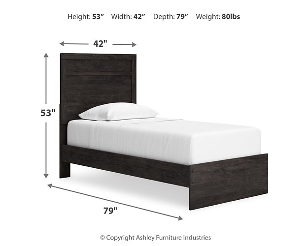 Belachime Twin Panel Bed with Mirrored Dresser and Chest Signature Design by Ashley®