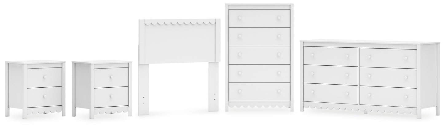 Hallityn Twin Panel Headboard with Dresser, Chest and 2 Nightstands Signature Design by Ashley®