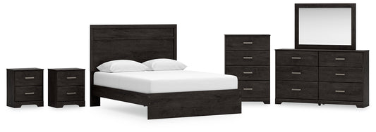 Belachime Queen Panel Bed with Mirrored Dresser, Chest and 2 Nightstands Signature Design by Ashley®