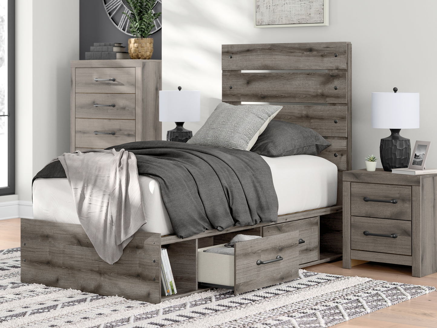 Graystorm  Panel Bed With Storage Signature Design by Ashley®