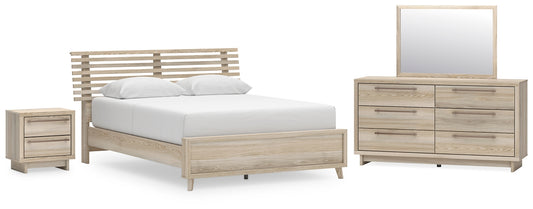 Hasbrick Queen Panel Bed with Mirrored Dresser and Nightstand Signature Design by Ashley®