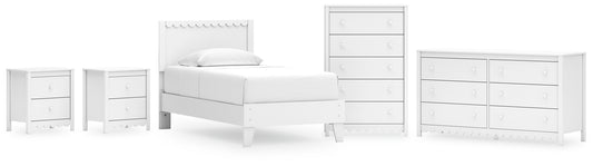 Hallityn Twin Panel Platform Bed with Dresser, Chest and 2 Nightstands Signature Design by Ashley®