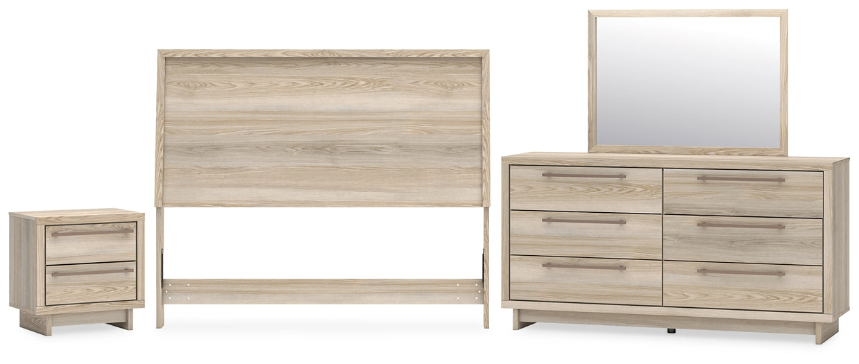 Hasbrick Queen Panel Headboard with Mirrored Dresser and Nightstand Signature Design by Ashley®