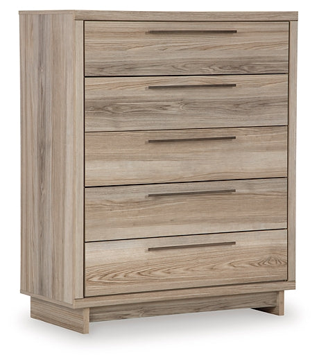 Hasbrick King Panel Headboard with Mirrored Dresser and Chest Signature Design by Ashley®