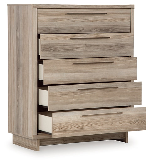 Hasbrick King Panel Headboard with Mirrored Dresser and Chest Signature Design by Ashley®