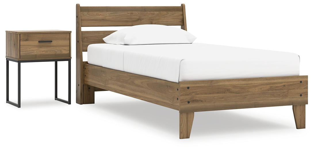 Deanlow Twin Platform Panel Bed with Nightstand Signature Design by Ashley®