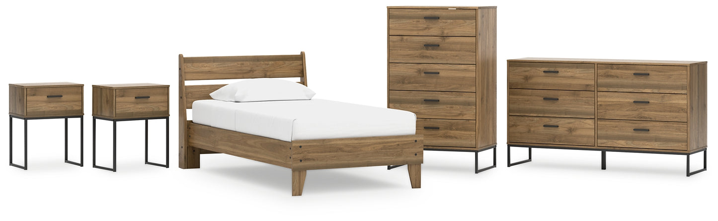 Deanlow Twin Platform Panel Bed with Dresser, Chest and 2 Nightstands Signature Design by Ashley®