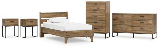 Deanlow Twin Platform Panel Bed with Dresser, Chest and 2 Nightstands Signature Design by Ashley®