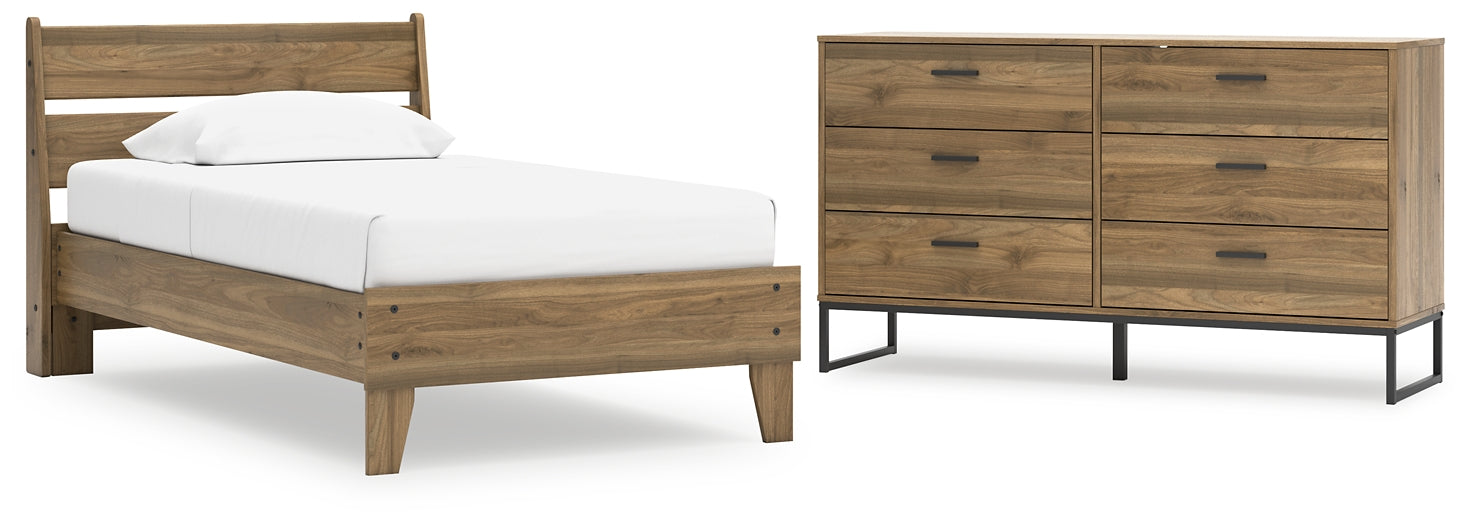 Deanlow Twin Platform Panel Bed with Dresser Signature Design by Ashley®