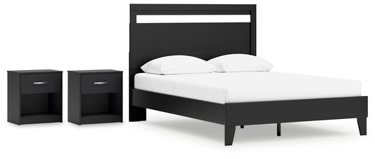 Finch Queen Panel Platform Bed with 2 Nightstands Signature Design by Ashley®