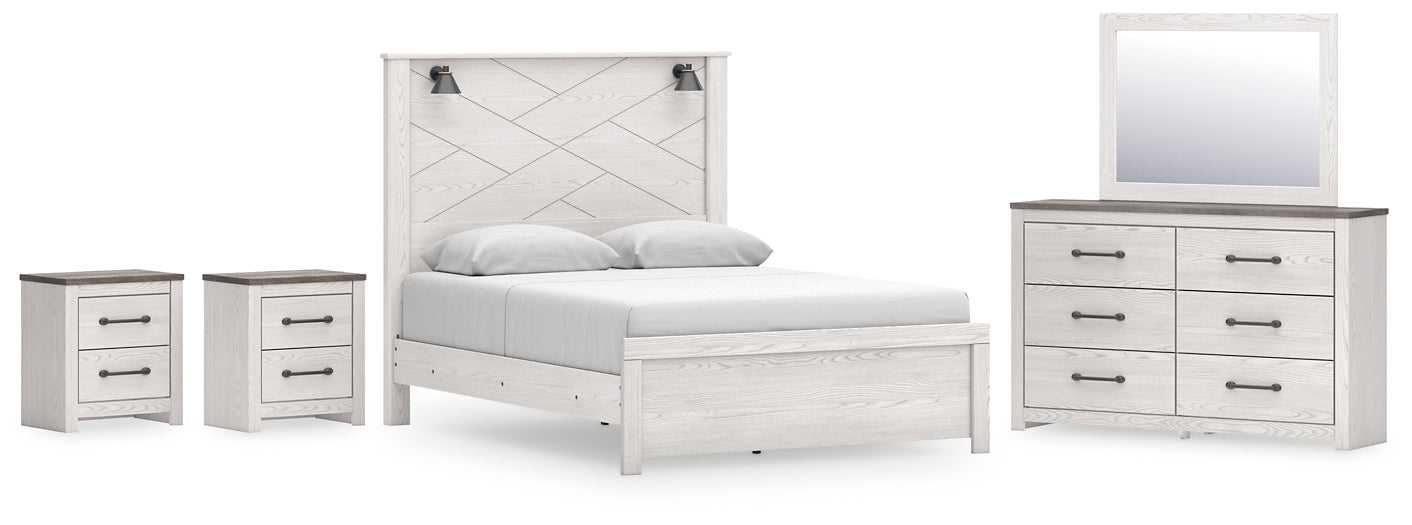 Gerridan Queen Panel Bed with Mirrored Dresser and 2 Nightstands Signature Design by Ashley®