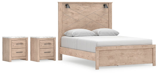 Senniberg Queen Panel Bed with 2 Nightstands Signature Design by Ashley®