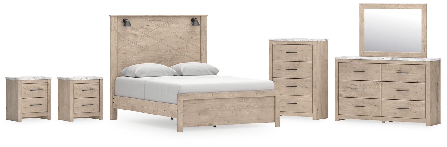 Senniberg Queen Panel Bed with Mirrored Dresser, Chest and 2 Nightstands Signature Design by Ashley®