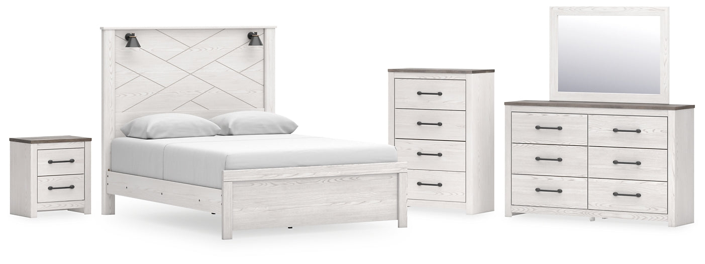 Gerridan Queen Panel Bed with Mirrored Dresser, Chest and Nightstand Signature Design by Ashley®