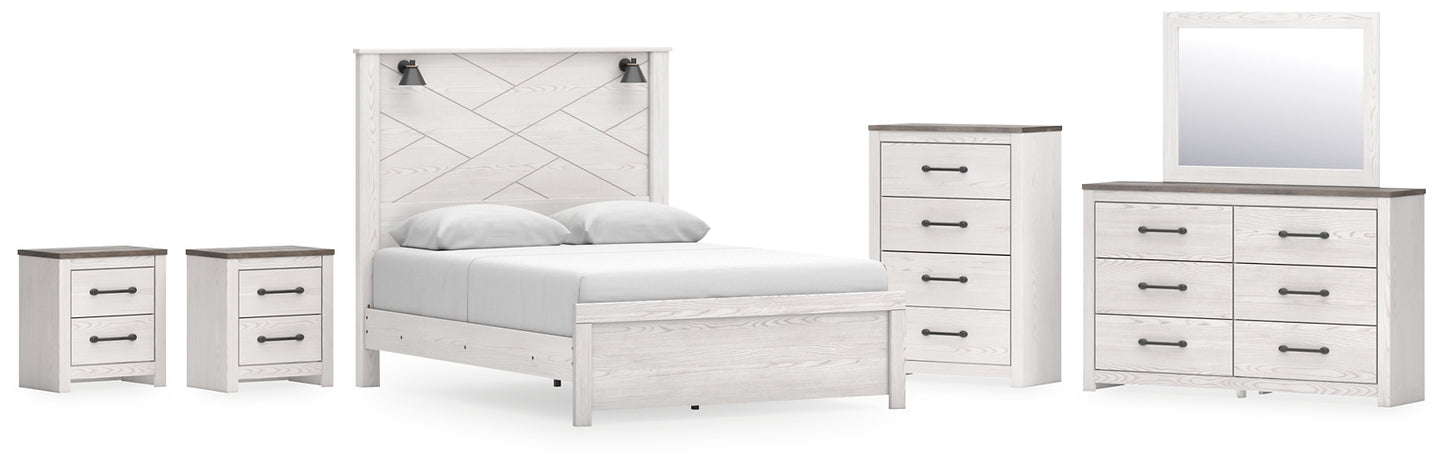 Gerridan Queen Panel Bed with Mirrored Dresser, Chest and 2 Nightstands Signature Design by Ashley®