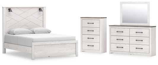 Gerridan Queen Panel Bed with Mirrored Dresser and Chest Signature Design by Ashley®