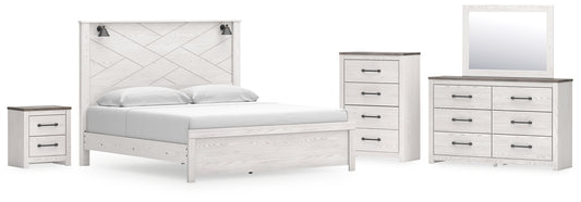 Gerridan King Panel Bed with Mirrored Dresser, Chest and Nightstand Signature Design by Ashley®