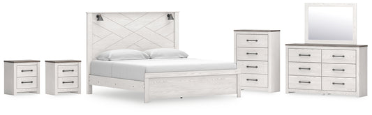 Gerridan King Panel Bed with Mirrored Dresser, Chest and 2 Nightstands Signature Design by Ashley®