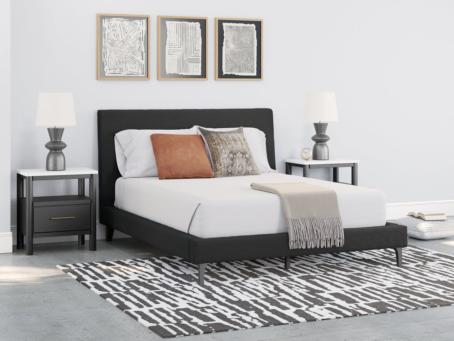 Cadmori Queen Upholstered Bed with Mirrored Dresser Signature Design by Ashley®