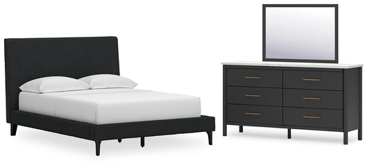 Cadmori Full Upholstered Bed with Mirrored Dresser Signature Design by Ashley®