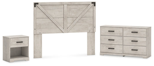 Shawburn Queen Crossbuck Panel Headboard with Dresser and Nightstand Signature Design by Ashley®