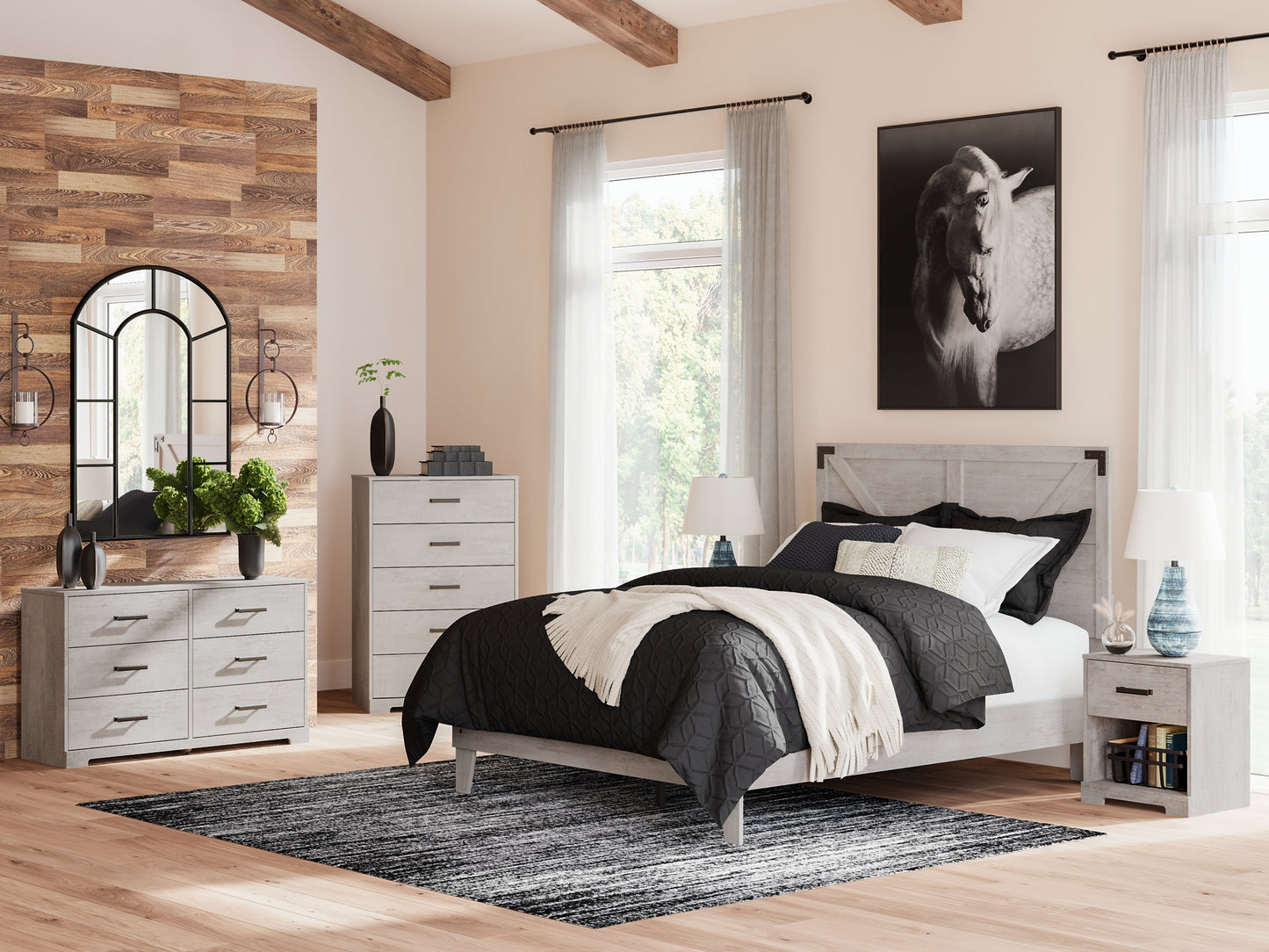 Shawburn Queen Platform Bed with Dresser, Chest and Nightstand Signature Design by Ashley®