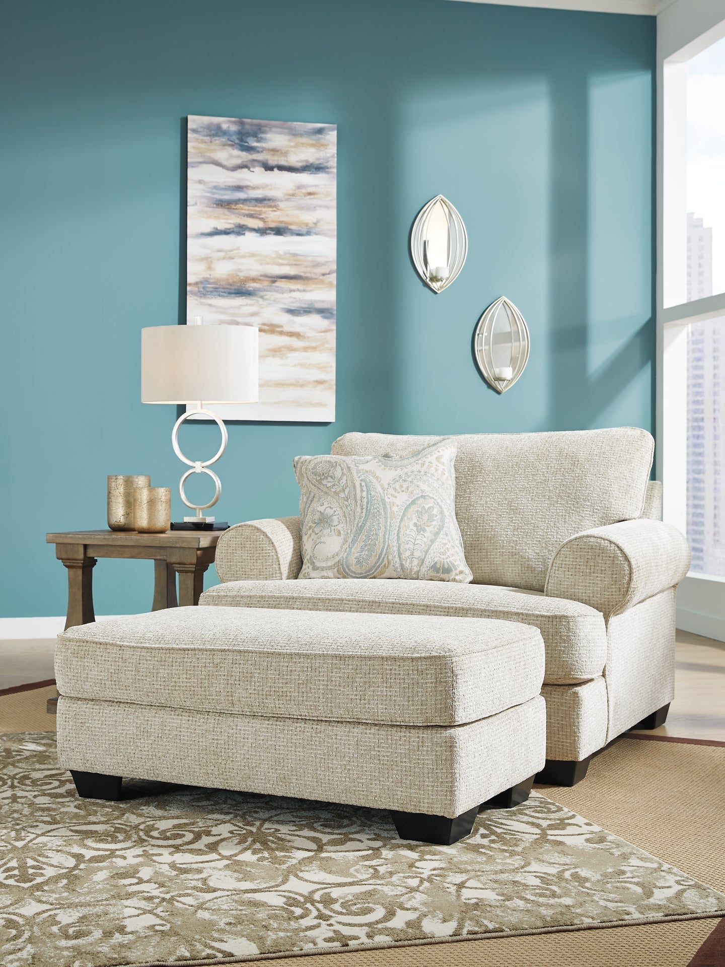 Monaghan Chair and Ottoman Signature Design by Ashley®