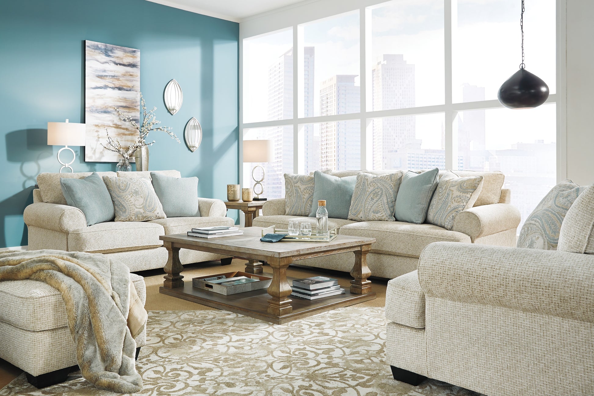 Monaghan Sofa, Loveseat, Chair and Ottoman Signature Design by Ashley®