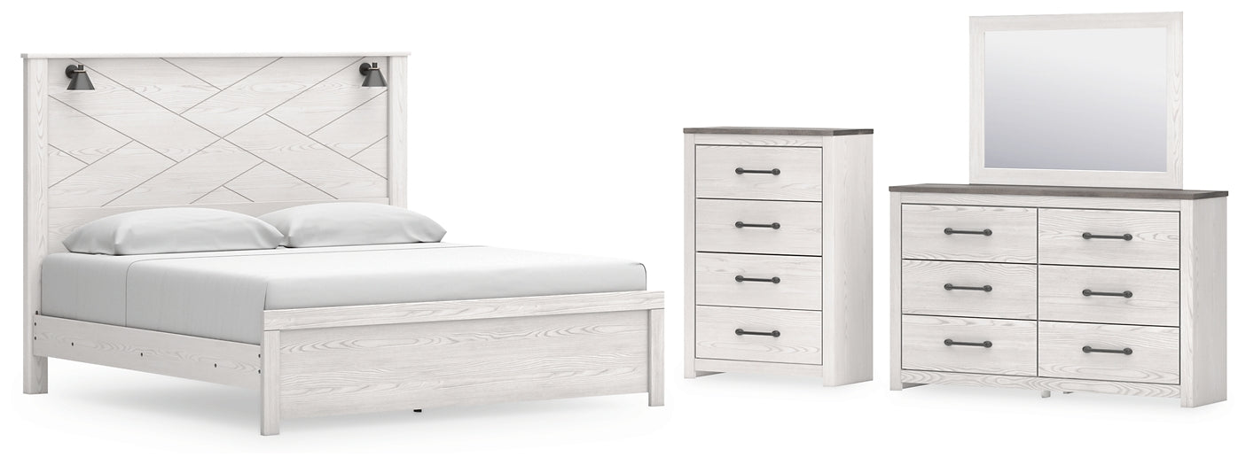 Gerridan King Panel Bed with Mirrored Dresser and Chest Signature Design by Ashley®