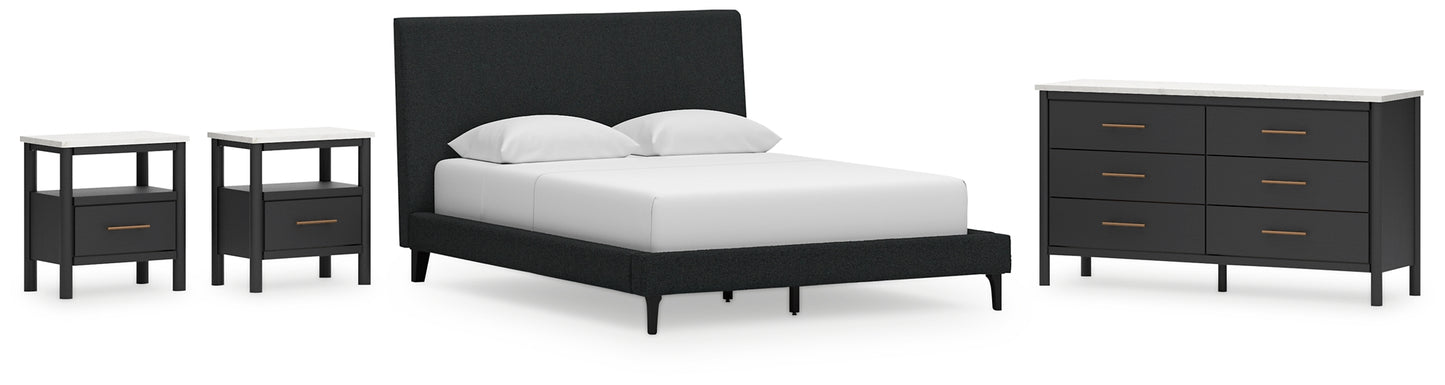 Cadmori Queen Upholstered Bed with Dresser and 2 Nightstands Signature Design by Ashley®