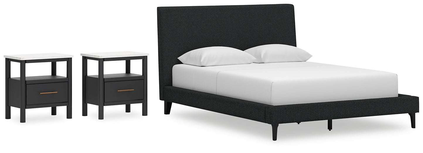 Cadmori Queen Upholstered Bed with 2 Nightstands Signature Design by Ashley®