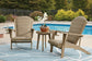 Marina Sun 2 Adirondack Chairs with End table Signature Design by Ashley®